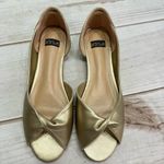 Metallic Gold Faux Leather Flats N.Y.L.A. Charlii from ModCloth Size 10 Photo 3