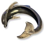 Vintage Sterling Silver Kabana Huge Leaping Dolphin Cuff Bracelet size 7 Photo 7