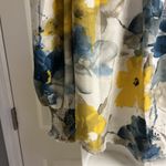 SheIn Vibrant Floral Collared Button Down Blouse Elastic Wrist Puff Shoulder Lrg Photo 9