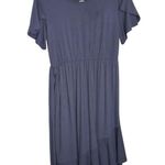 Tiered Midi Dress Womens Medium Flowy Ruffle Feminine Dainty Event Work Blue Photo 3