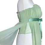 Vintage Y2K Fairycore Mint Green Chiffon Corset Top M/L Fairy Sheer Lingerie Bow Size L Photo 8