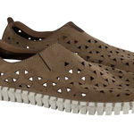 Eric Michael Womens Inez Leather Slip-On Shoes Safari Tan/Beige Perforated Size Photo 0