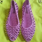 American Apparel PVC lattice jelly sandal new! Lilac beach summer flats boho Photo 0