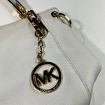 Michael Kors  Brooke White Pebbled Leather Shoulder Bag Gold Hardware Medium Photo 1