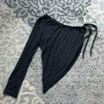 Edikted  Dolls Kill Franki Long Sleeve  Asymmetric Crop Top Black XL Photo 4