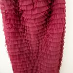 H&M  EDITION | Party Formal Dress Gown Red Tulle Ruffle Bandeau Strapless | XL Photo 5