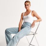 Abercrombie & Fitch Abercrombie Seamless Rib Fabric Scoopneck Bodysuit Green Small Photo 3