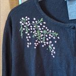 Designers Originals Black Cardigan with Pink Floral Embroidery large Photo 2