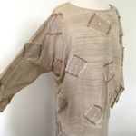ASHRO Two Piece Top and Skirt Silk Cotton Blend Shell Lagenlook Sz M Tan Size M Photo 5