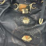 Jimmy Choo  Ramona black soft leather leather metal logo embellished satchel bag! Photo 1