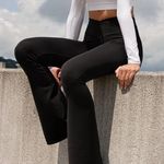 Aerie  Flare Green Crossover Leggings Photo 0