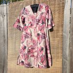 Flax  Magnolia Floral Print Dress 100% Linen 4/6 Photo 2