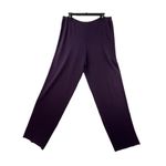Eileen Fisher  L Pull On Dress Pants Straight Leg Purple Ponte Knit Italian Yarn Photo 1