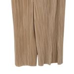 Alice + Olivia Benny Pants Ribbed Pleated Plisse Cropped Wide Leg Tan Size Large Photo 7