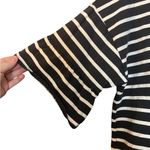 J.Crew 	Women's Black and White Striped Bell Ruffle Sleeve Boatneck Blouse Photo 3