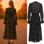 Reformation MAXI BLACK FLORAL PRAIRIE LACE UP CORSET TOP DRESS SZ. 2 EUC Photo 4