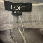 Loft wide leg linen blend pants, grey/blue stripe, size 14 Photo 1