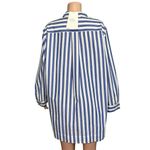 Sézane  Maxine Oversized Shirt Dress, Ecru Blue Stripes, FR44/US12 Photo 9