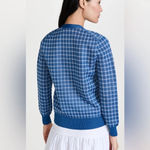 Tory Burch NWT Sheer Plaid Boyfriend Cardigan Blue White long sleeve sweater Photo 1