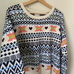 Maison Jules Heart Pullover Knitted Sweater Size Large Photo 3