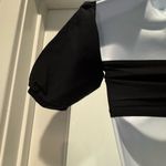 Blue Blush Whimisigoth Black Women's Bandeau Top Size S Puff Sleeves Indie Boho Photo 5