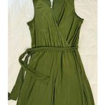Ny Collection Women's Olive Green Sleeveless Wrap Jumpsuit with Belt Size P/S Photo 4