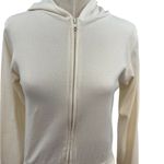 SKIMS  Logo Pointelle Zip Up Hoodie Ivory Cream Size Small Photo 5
