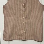 Flax  button front vest blouse size small orange striped retro quirky cotton Photo 4