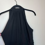 CHAPS  Women's Malibu A-Line Midi Dress Black Sleeveless V-Neck Halter  Large NWT Photo 9