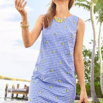 Talbots 🍋  LEMONS & GINGHAM SHIFT DRESS 10 Photo 0
