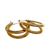 Gold tone double hoop earrings Photo 9