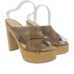 Veronica Beard Gaynor Clog Sandals Suede Scalloped Hazelwood Brown Size 10 Photo 1