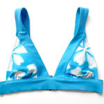 Aerie  Womens‎ S Bikini Swim Top Triangle Blue Cloud Flowers Beach Summer Photo 0