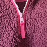 Aerie  Dream Oversized Sherpa Quarter Zip Sweatshirt Womens Size XS Dark Pink Photo 4