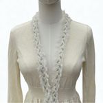 Rebecca Taylor Wool Blend Braided Trim Frizz Collar Cardigan Sweater S Photo 3