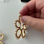 Lele Sadoughi  Gold Floral Earrings with Pearl Accents Photo 10