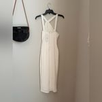 Privy NWT White Textured Cross Back Slit Dress, Size Small Photo 5