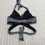 Athleta Blue Multi Color Print Monaco Wrap Bikini Halter Swim Top 32B / 32C Photo 2