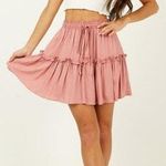 Showpo Pink Linen Skirt  Photo 0