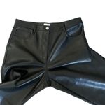 Wilfred Aritzia Melina Faux Leather Pants Womens 12 Black Straight Leg High Rise Photo 8