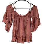 Roommates  Blush Ruffled Blouse Off Shoulder Option Excellent Condition Size M Photo 6