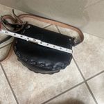 Mexican Black Leather Floral Tooled Crossbody Bag Small Purse Bohemian Boho Black Photo 7