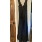Lulus New Dance the Night Away Maxi Gown Black Surplice Dress Medium Formal NWT Photo 3
