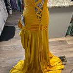 Yellow and Brown Strapless Dress Size 4 Photo 6