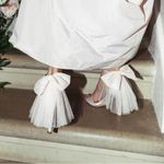 Antonio Melani Born On 5th Elle Black Satin Tulle Bow Open Toe Heels Size 10 Photo 9