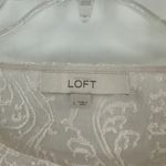 Ann Taylor LOFT Cream Embroidered Long Sleeve Pullover Sheer Top Size Large Photo 4