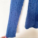 Free People  Blue Scoop Neck Rib Knit Sweater Size Medium Photo 5
