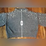 ZARA Pearl Knit Cropped Sweater Photo 3