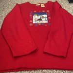 Vintage Bobbie Brooks holiday sweatshirt. Let it snow! Size XL Red Photo 3