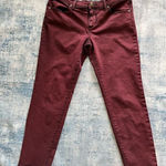 Free People  Burgundy Cropped Skinny Ankle Jeans Size W 28 Photo 0